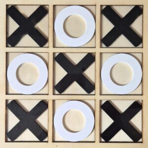 Classic Wooden Tic-Tac-Toe Game (22x22cm)