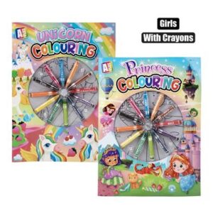 Creativia - Girls colouring books with wax crayons