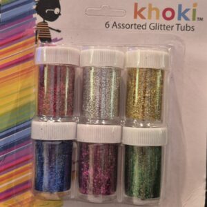 Creativia - Khoki – 6 Assorted glitter tubs